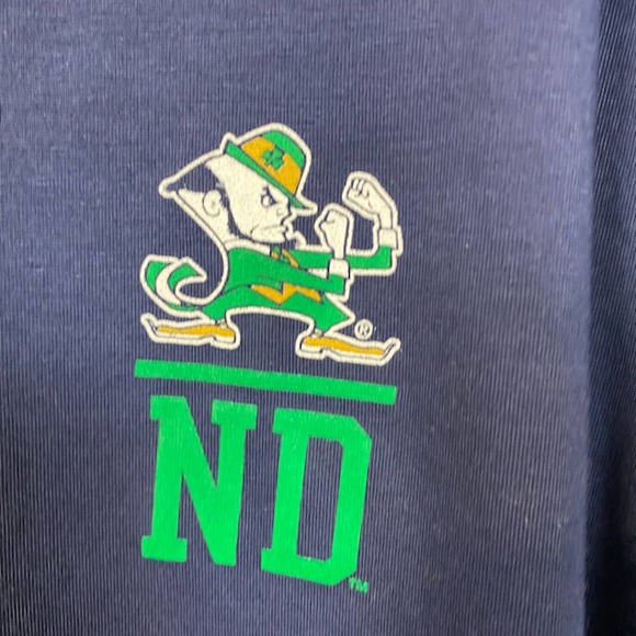 Men's L UNDER ARMOUR Notre Dame 1/4-Zip Pullover Lightweight Leprechaun Top 25" - Picture 4 of 9